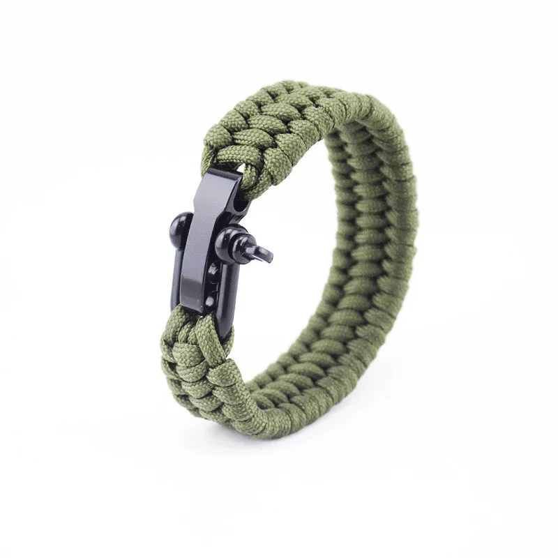 Paracord Survival Bracelet with Adjustable D Shackle