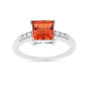 Peach Sapphire Square Ring