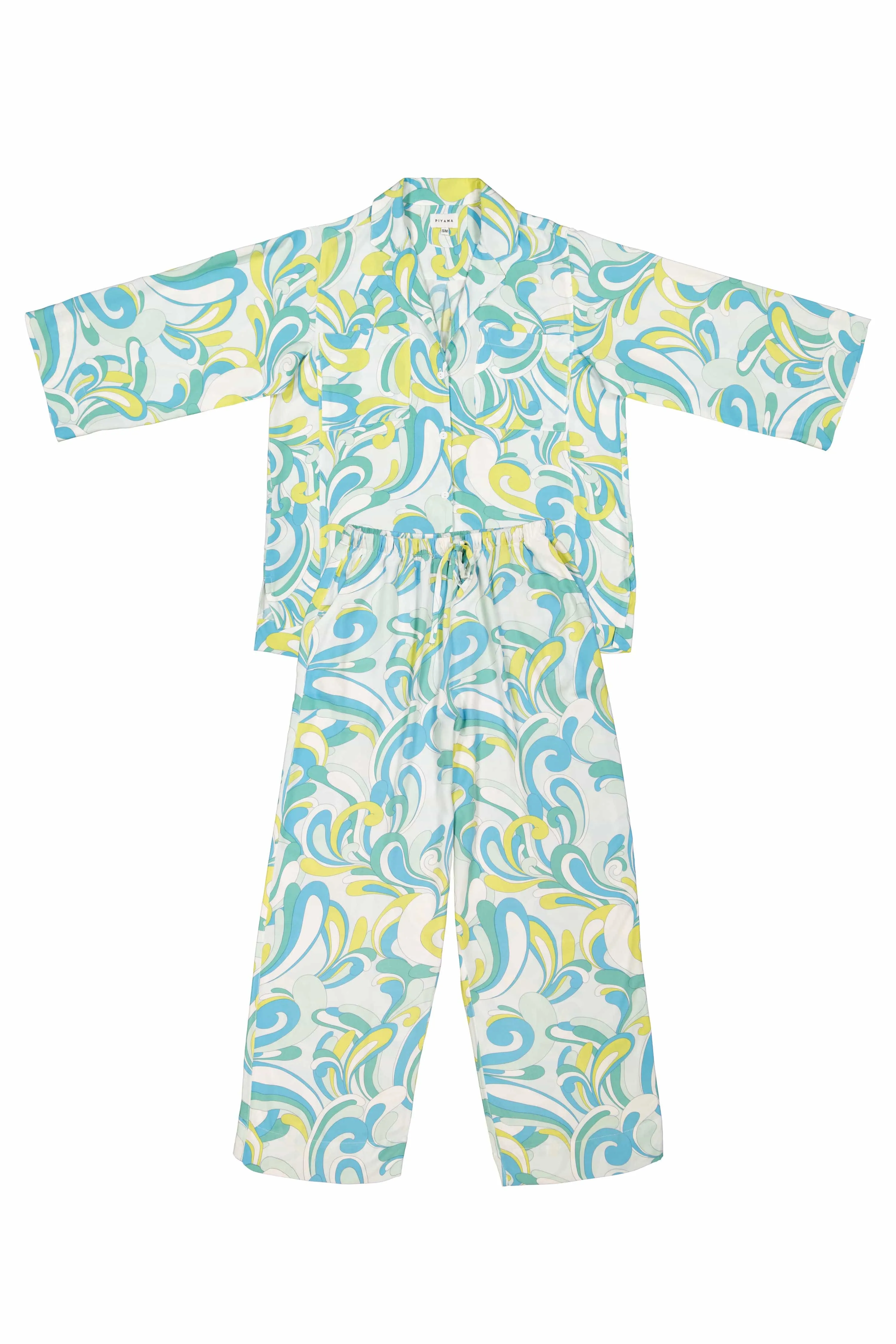 Peta Sleep Set - Pants - Aurora - Blue