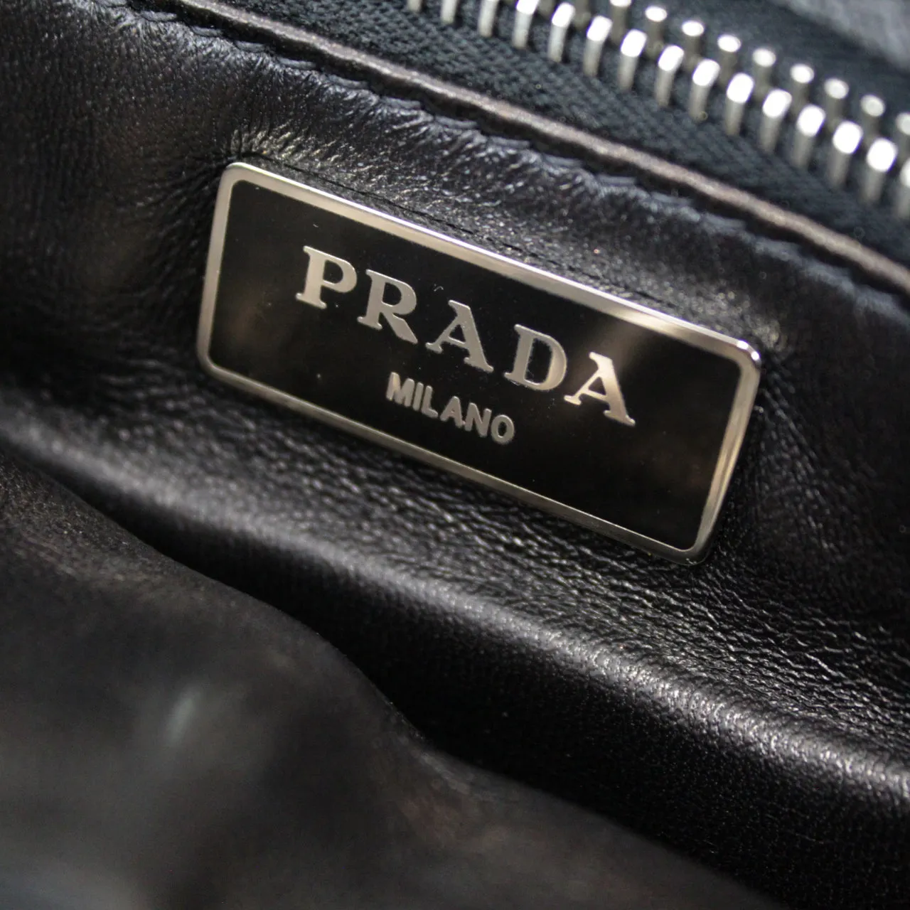 Prada Black Saffiano Leather & Nylon Multi-Compartment Top-Handle Bag