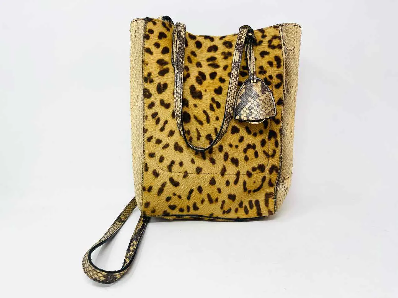 Ralph Lauren Brown/Beige Animal Print Embossed AS IS Designer Crossbody Purse