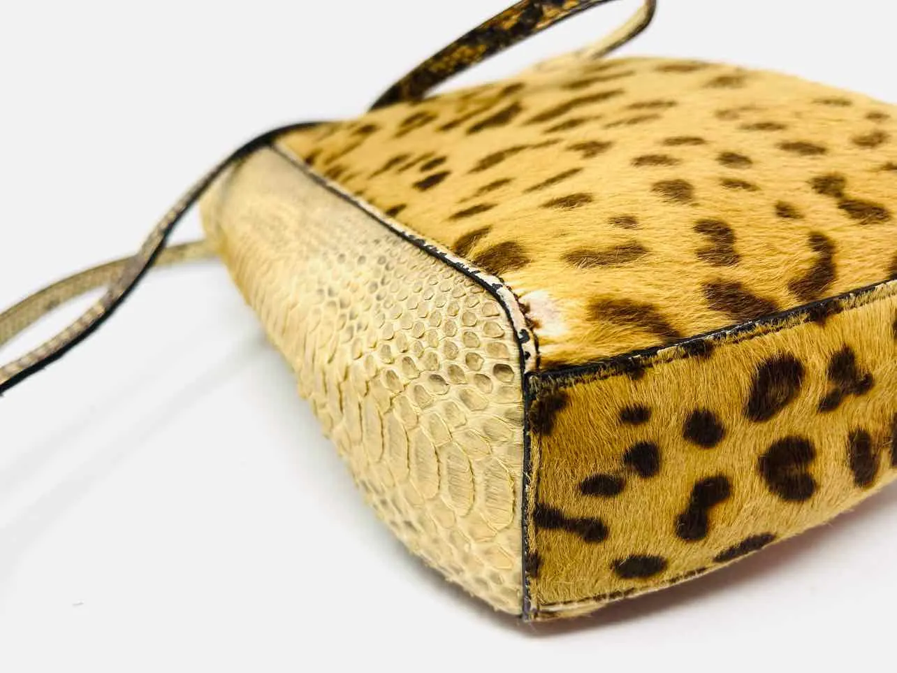 Ralph Lauren Brown/Beige Animal Print Embossed AS IS Designer Crossbody Purse