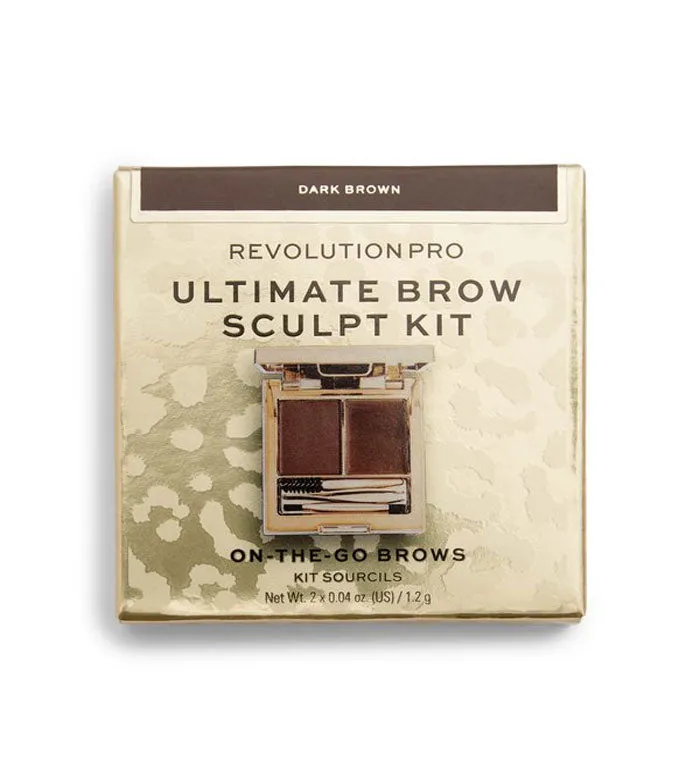 Revolution Pro - Kit de cejas Ultimate Brow Sculpt Kit - Dark Brown