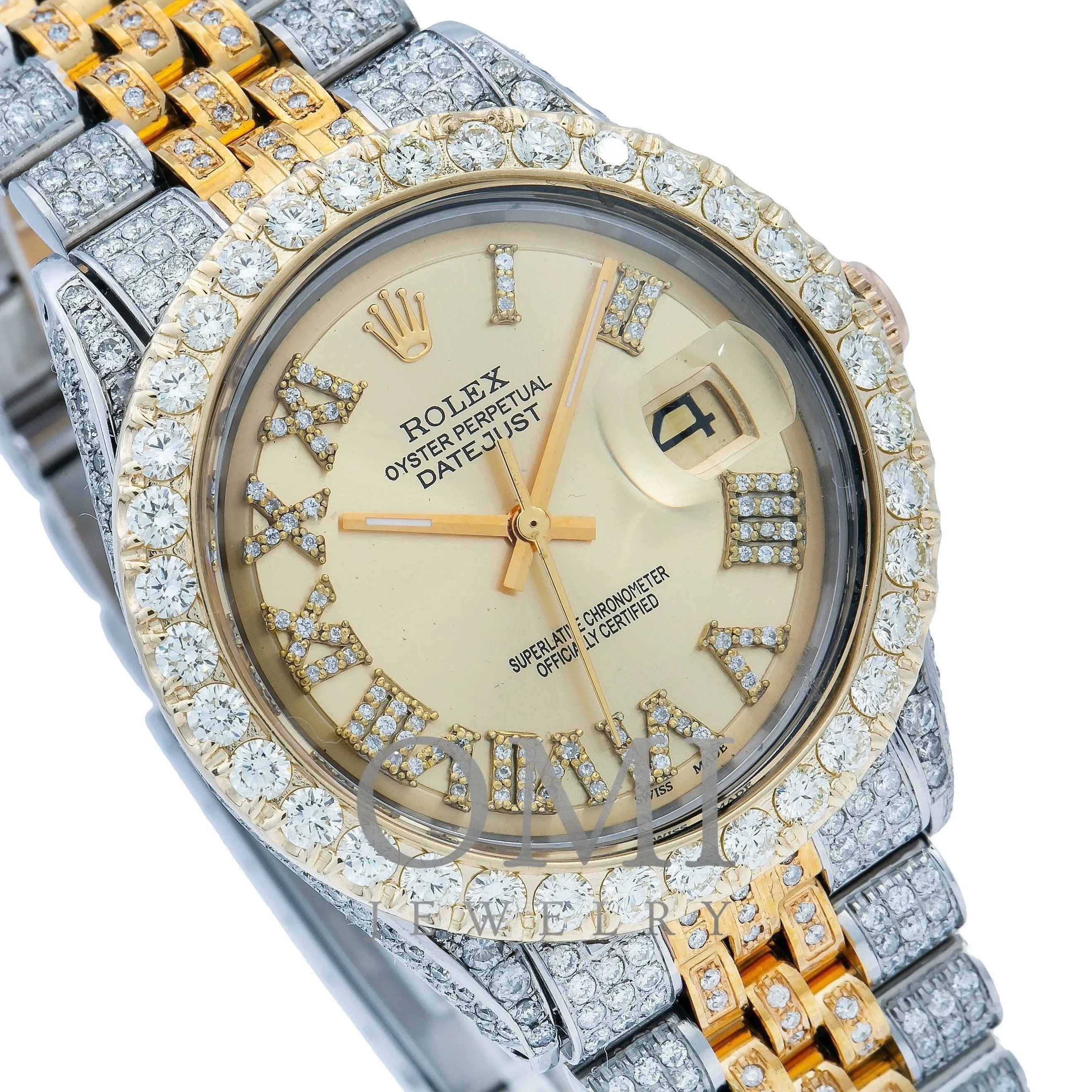 Rolex Datejust 1601 36MM Champagne Diamond Dial With 8.25 CT Diamonds