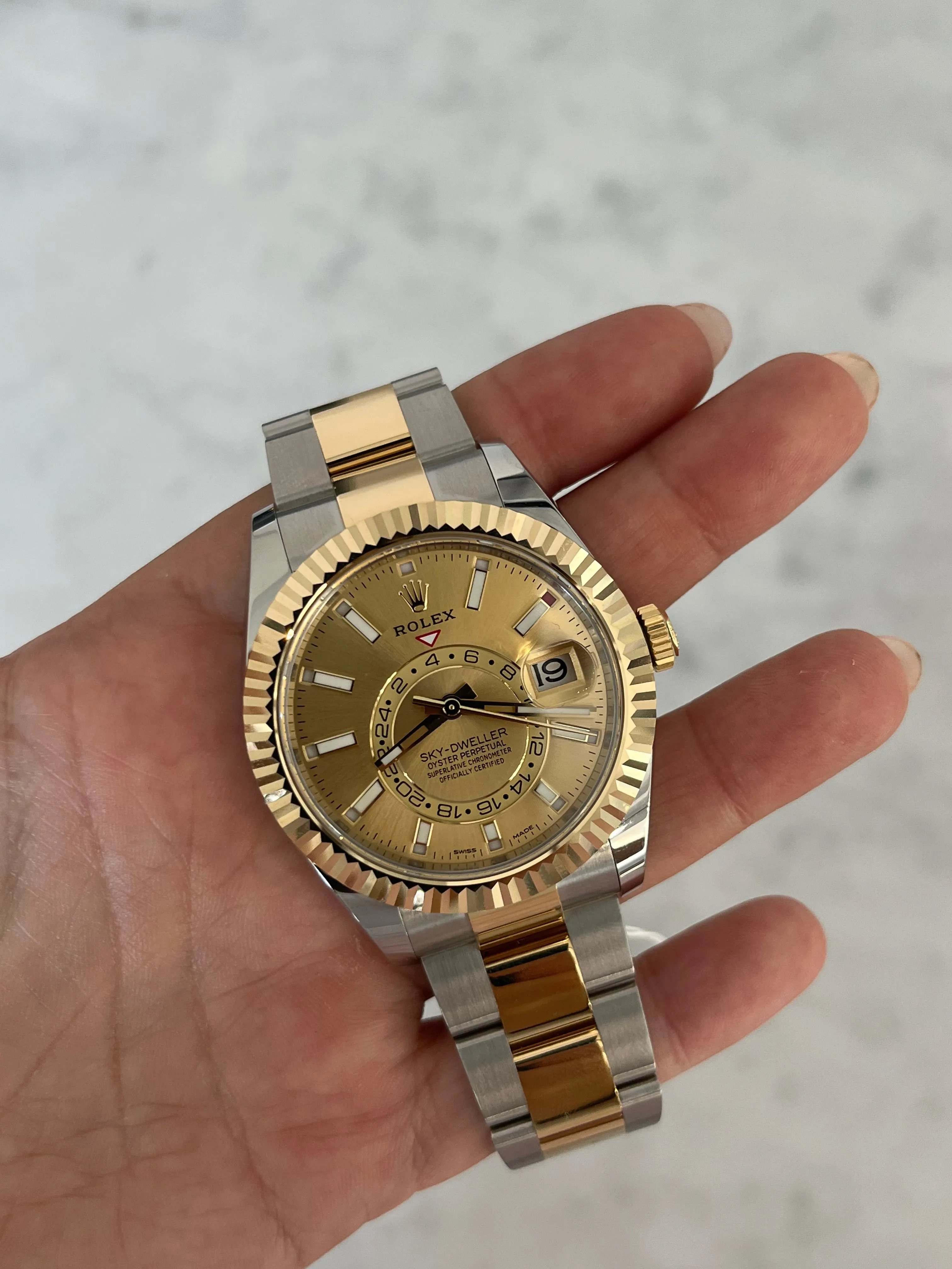 Rolex Sky Dweller Two Tone Champagne Face