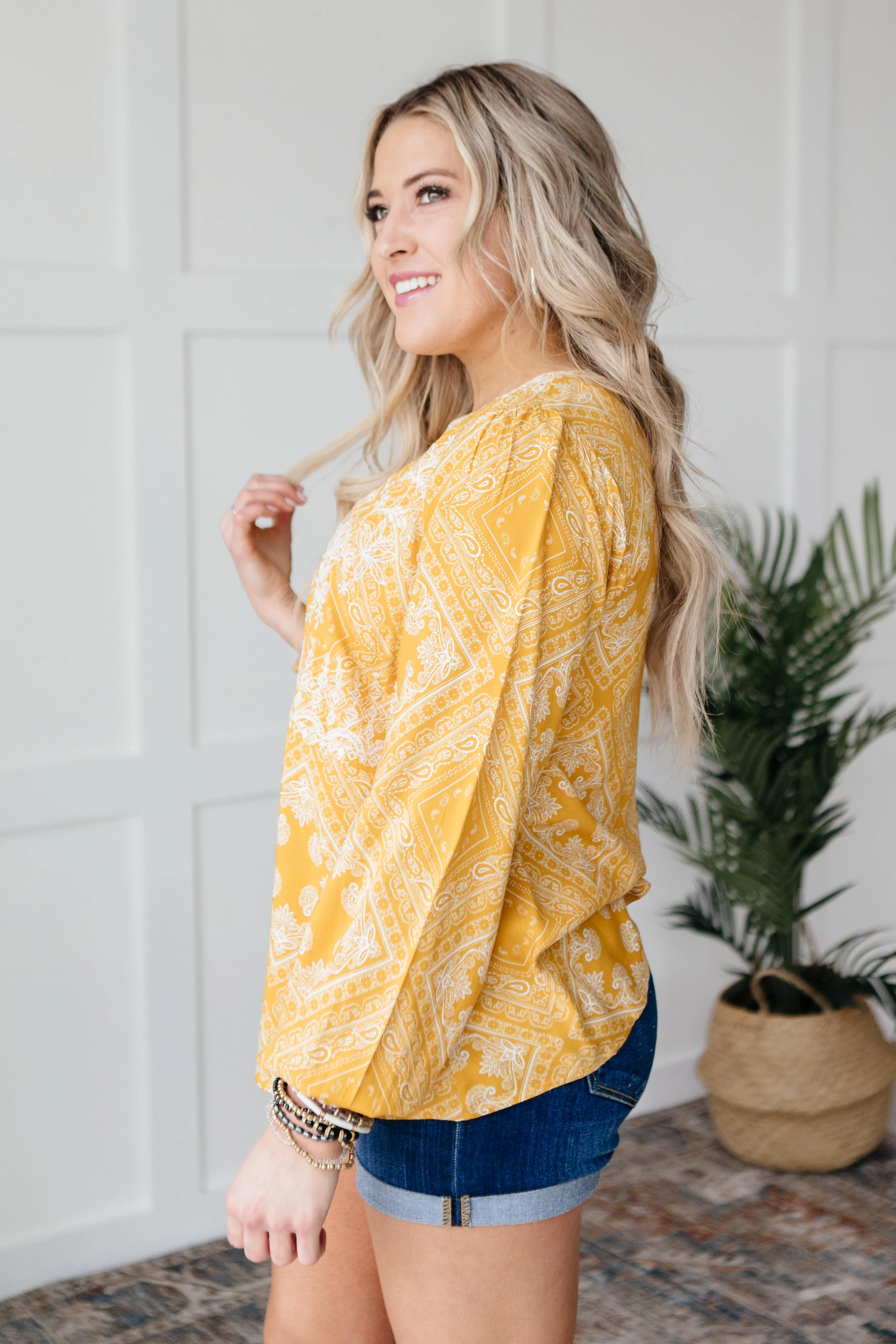 *Size M: Embroidered In Sunshine Blouse