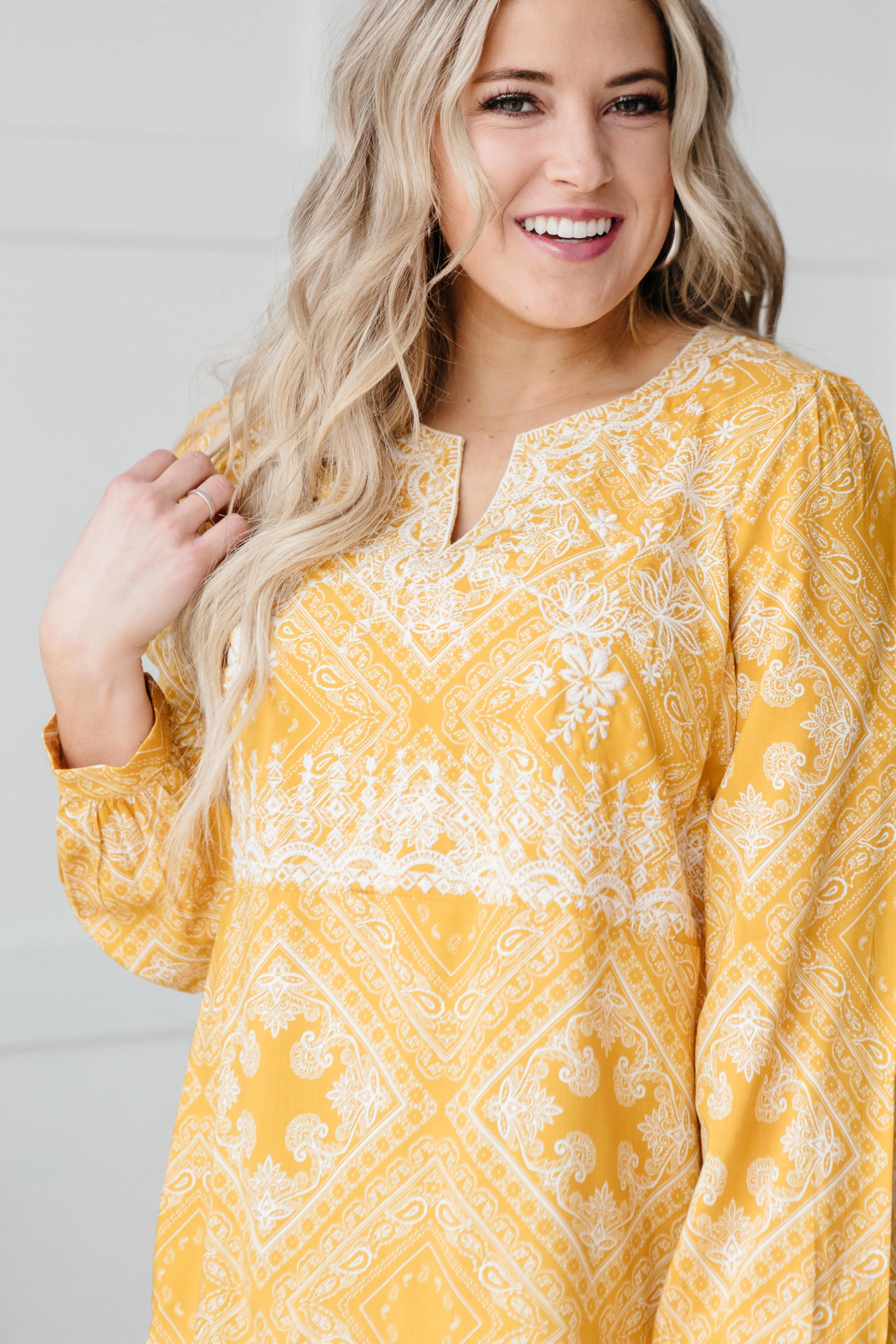 *Size M: Embroidered In Sunshine Blouse