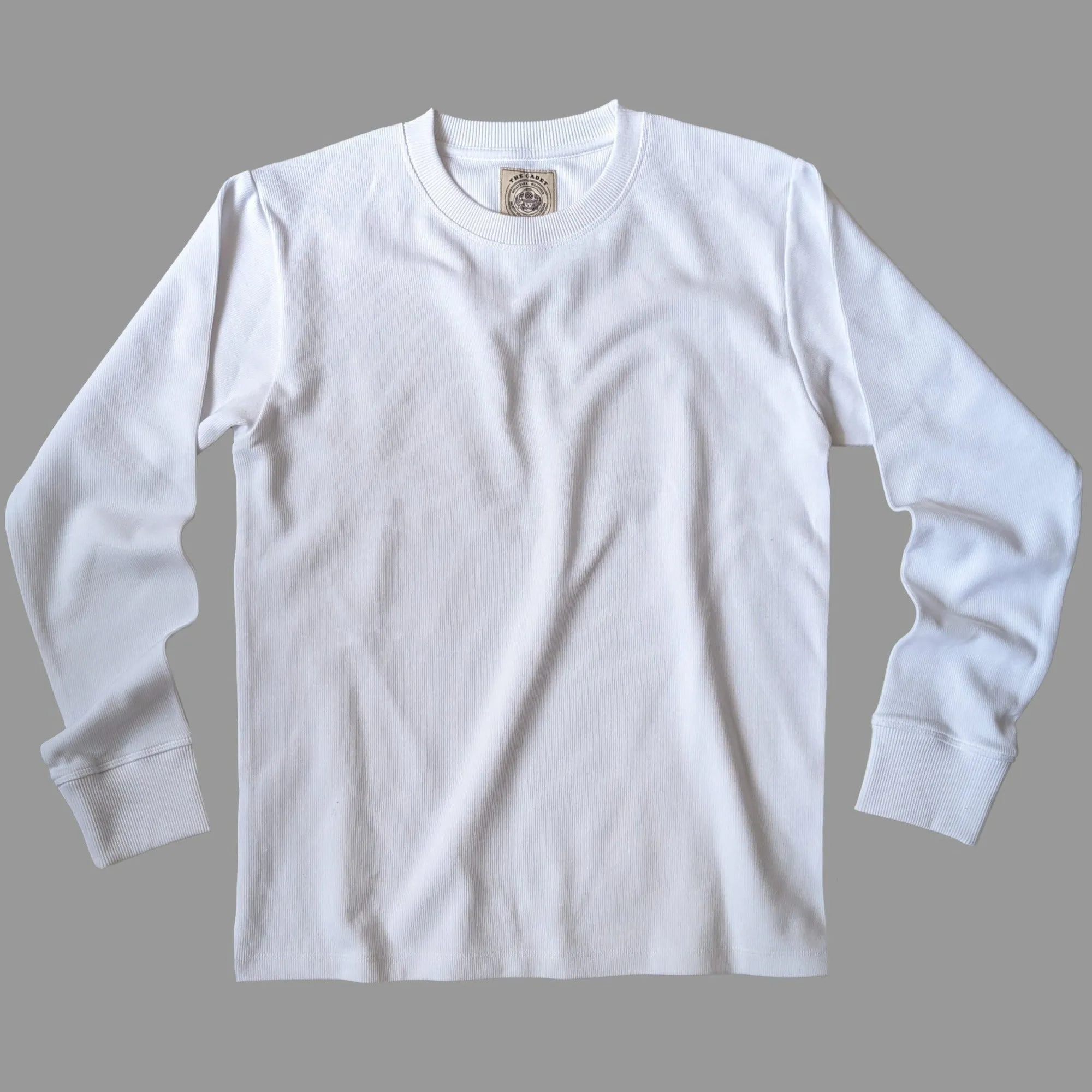 THE NEW CADET HEAVY LONG SLEEVE CREW - WHITE