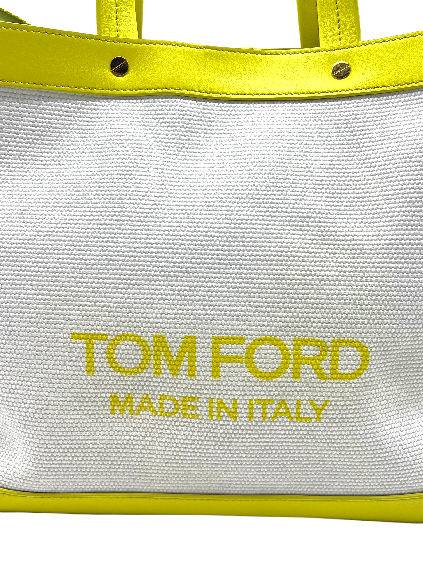 Tom Ford Acid Canvas Medium T Screw Logo Tote