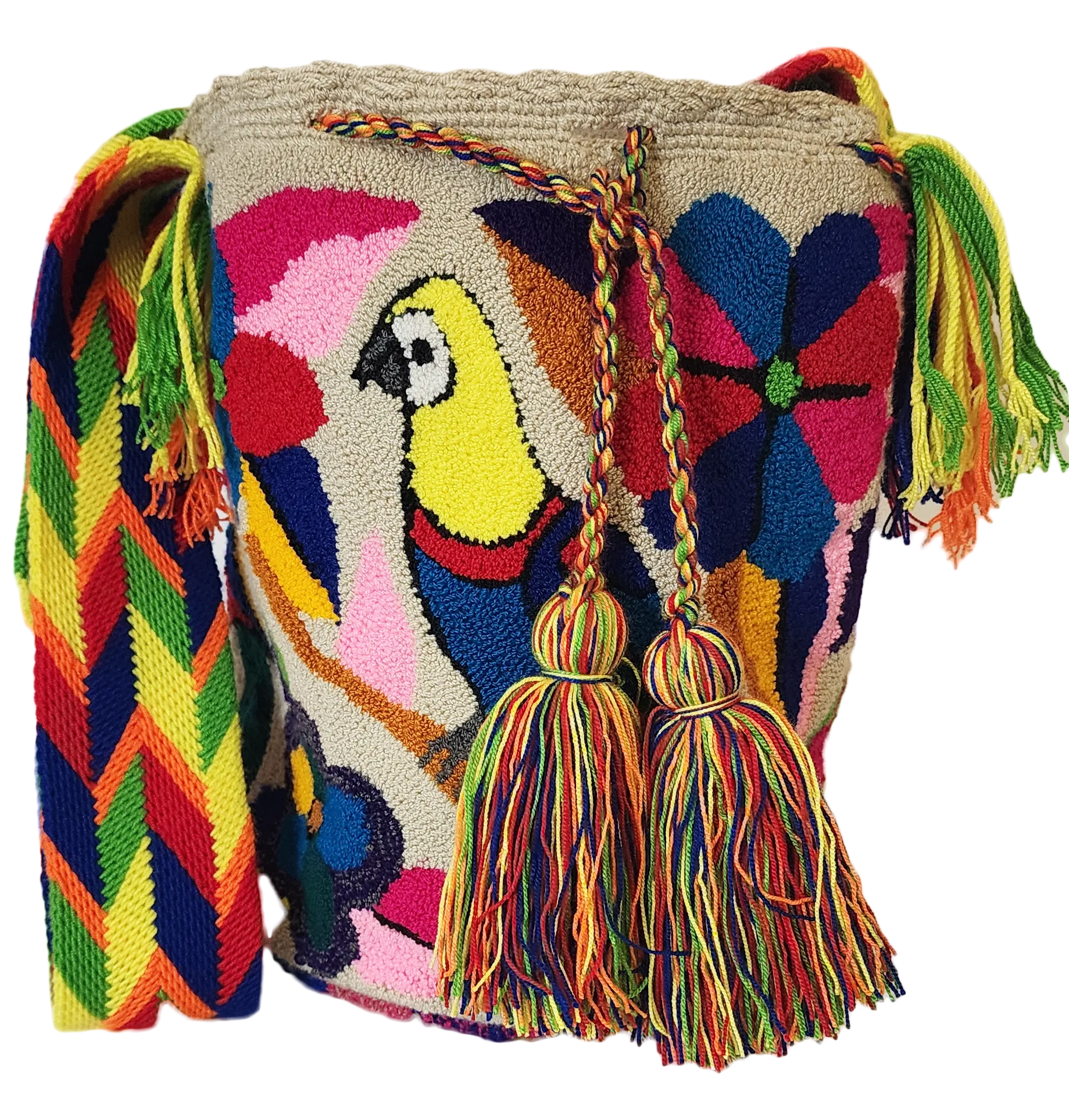 Virginia Large Handmade Punch-needle Wayuu Mochila Bag