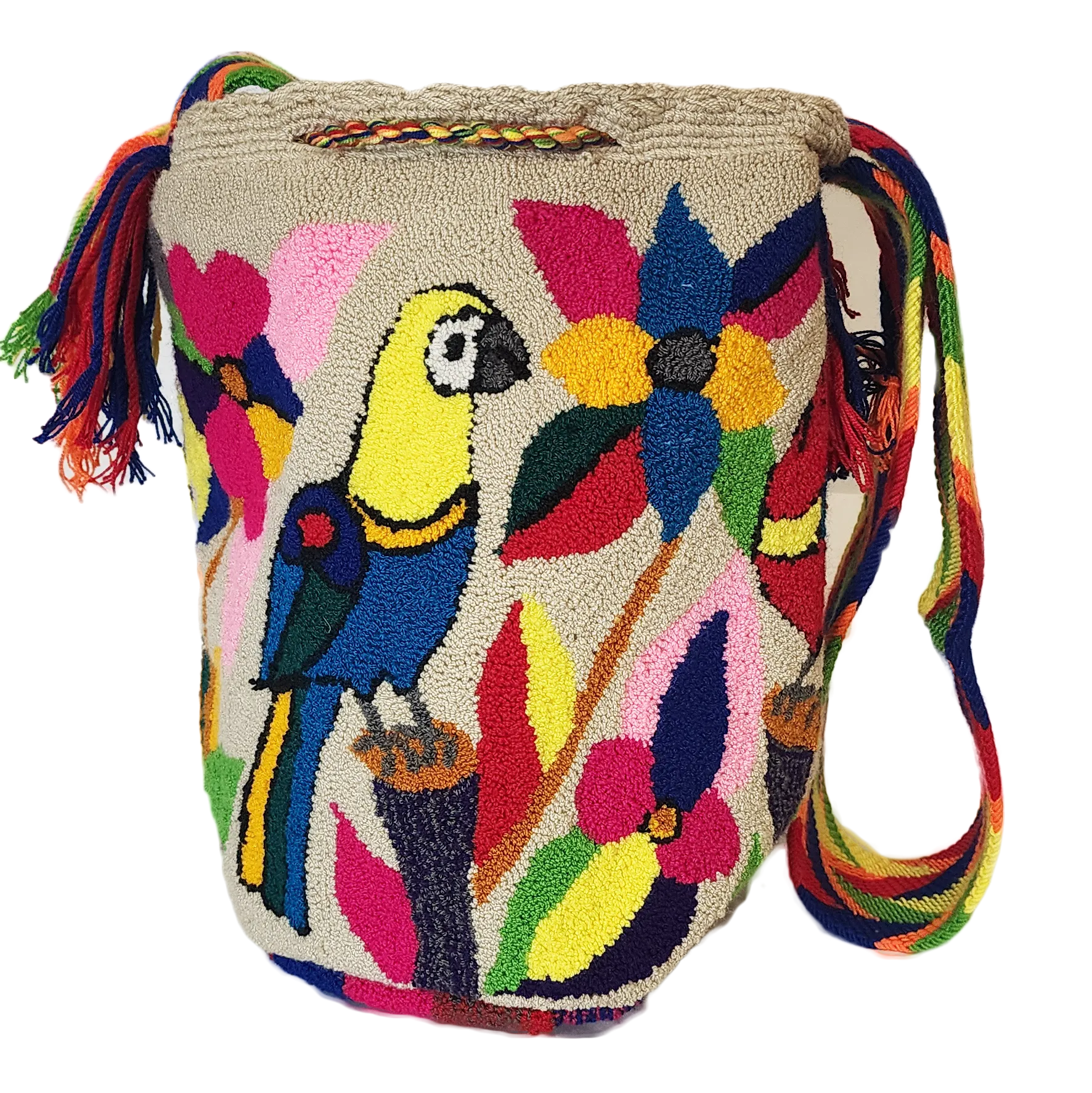 Virginia Large Handmade Punch-needle Wayuu Mochila Bag